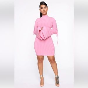 Fashion nova : next to me knit dress - pink